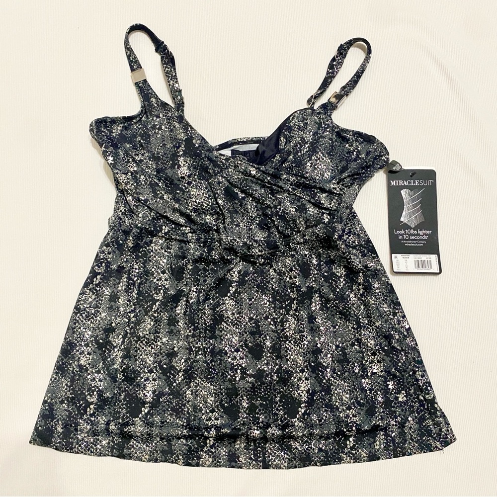 Miraclesuit Surplice Tankini & Norma Jean Bottom Set Snakeskin Print 38DD / 14 - Picture 3 of 10